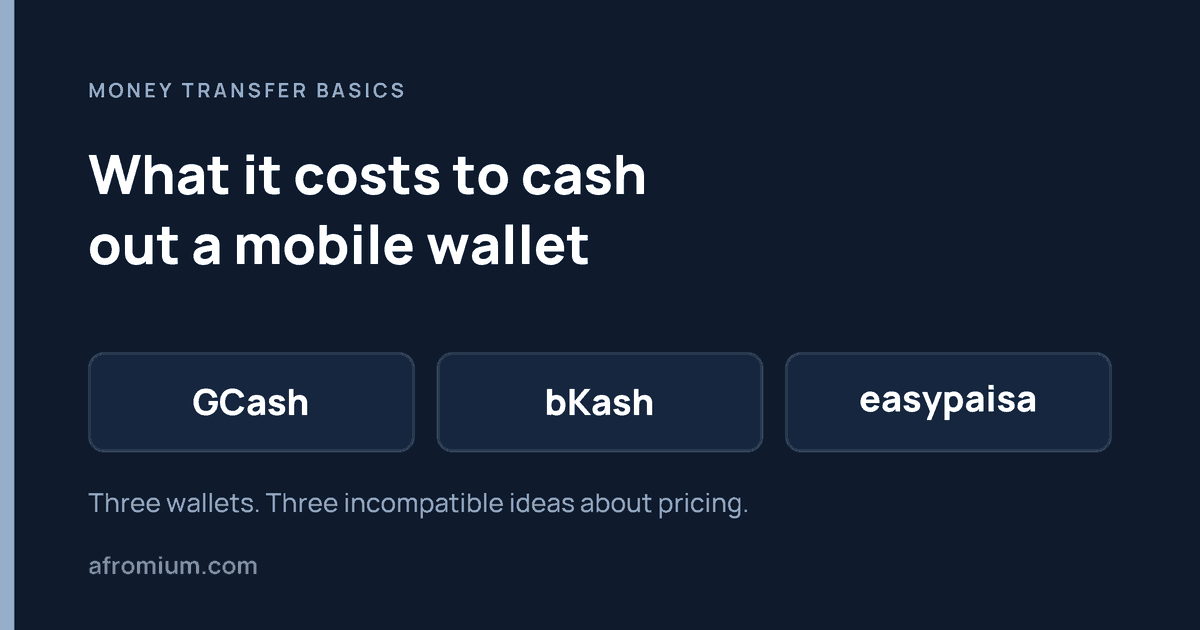 What It Costs to Take Money Out of GCash, bKash and easypaisa