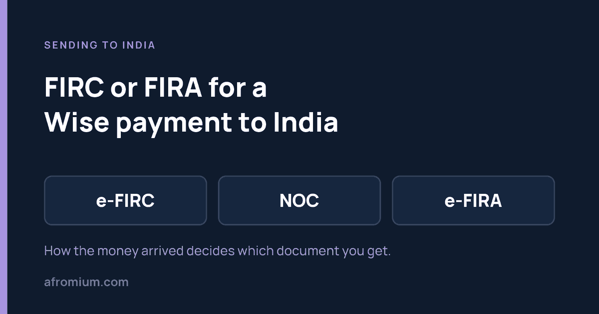 How to get an FIRC or FIRA for a Wise payment to India — e-FIRC, NOC and e-FIRA explained