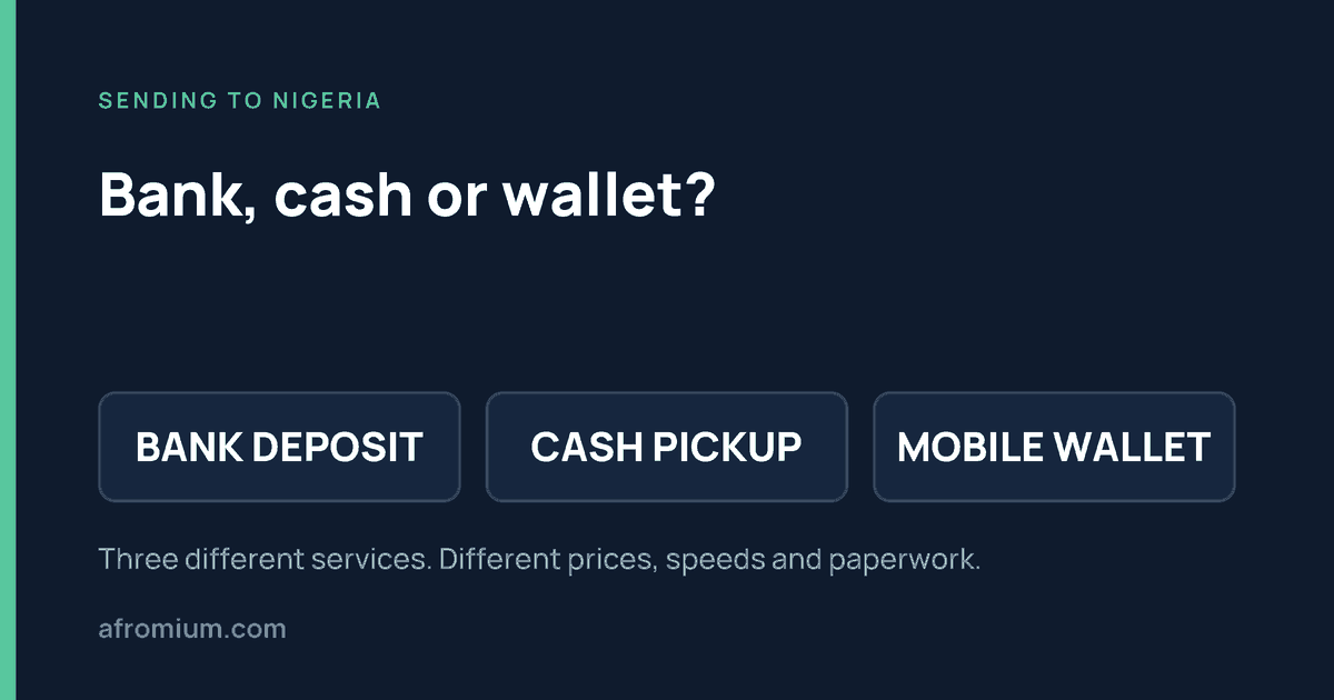 Bank Deposit, Cash Pickup, or Mobile Wallet: How Should Money Arrive in Nigeria?